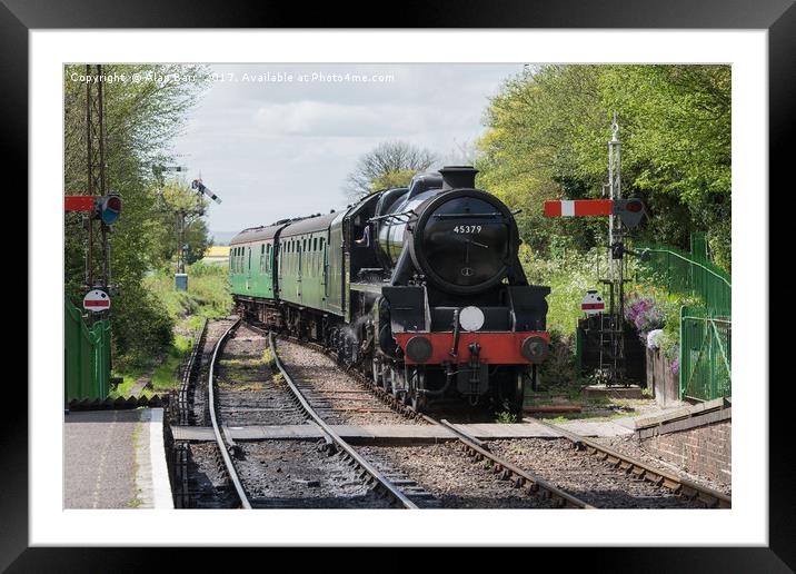 Steam Train Arriving at Station  Framed Mounted Print by Alan Barr