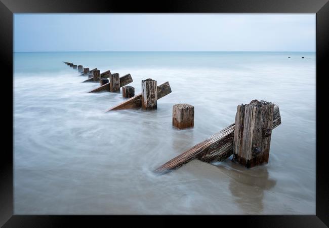 Groynes at Barmouth Framed Print by Janette Hill