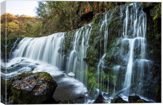 Waterfall, Ysradfellte Canvas Print by Janette Hill