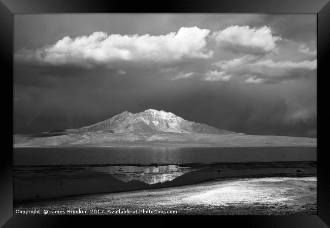 Lauca National Pak in Black and White Chile Framed Print by James Brunker