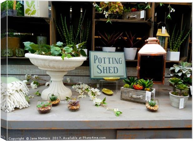      The Potting Shed                           Canvas Print by Jane Metters