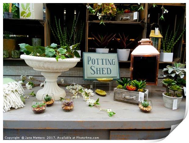      The Potting Shed                           Print by Jane Metters