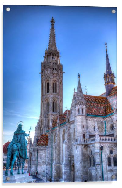 The Mathias Church Budapest Acrylic by David Pyatt