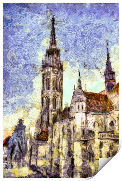 The Mathias Church Budapest Art Print by David Pyatt