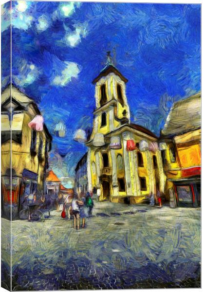 Szentendre Town Budapest Van Gogh Canvas Print by David Pyatt