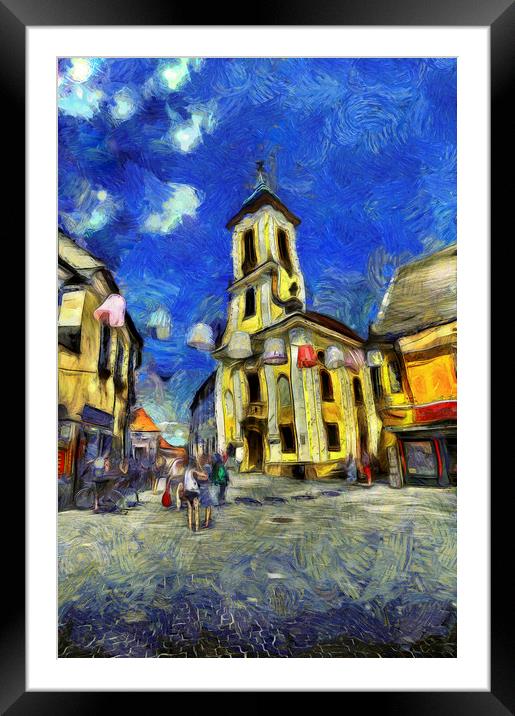 Szentendre Town Budapest Van Gogh Framed Mounted Print by David Pyatt