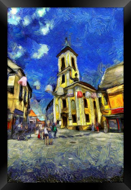 Szentendre Town Budapest Van Gogh Framed Print by David Pyatt