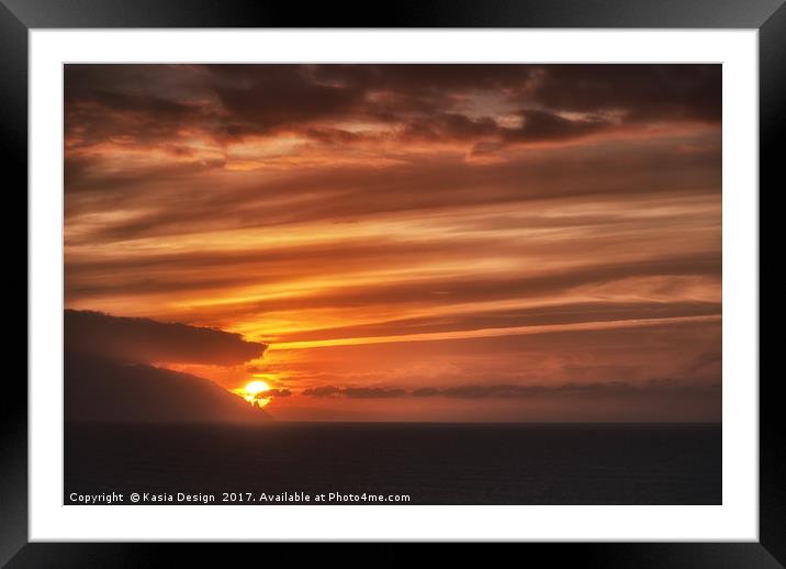 Mango and Chocolate Sunset over La Gomera Framed Mounted Print by Kasia Design