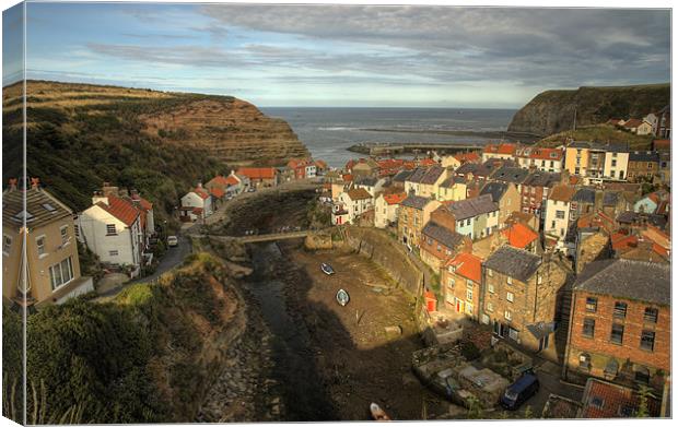 Evening Glow, Staithes Canvas Print by Martin Williams
