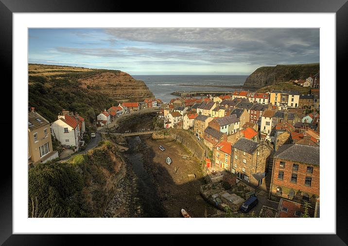 Evening Glow, Staithes Framed Mounted Print by Martin Williams