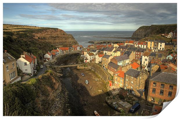 Evening Glow, Staithes Print by Martin Williams