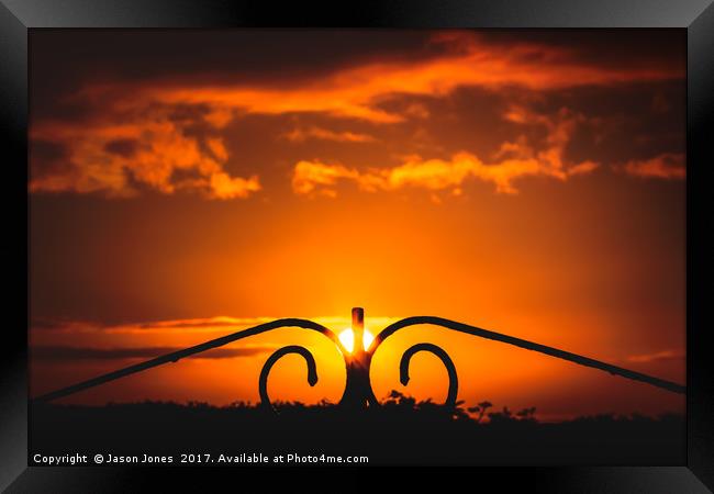 Sunset at the Crooked Gate Framed Print by Jason Jones