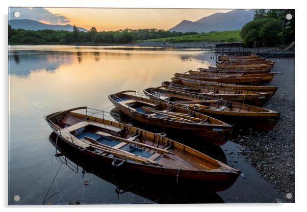Derwent rowing boats Acrylic by Tony Bates