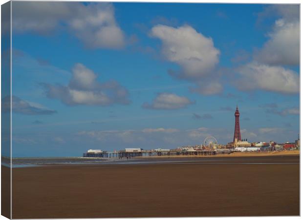 Blackpool Beach  Canvas Print by Victor Burnside