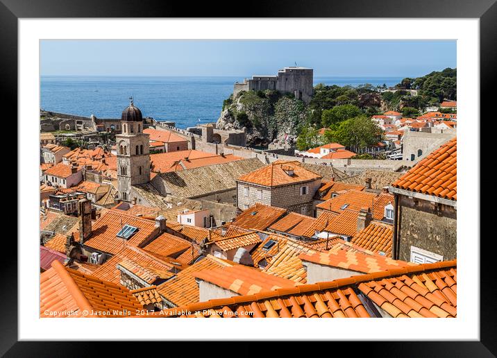 Fort Lovrijenac behind the Franciscan Monastery an Framed Mounted Print by Jason Wells