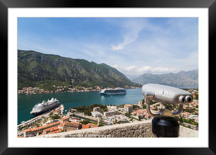 Binoculars above Kotor Framed Mounted Print by Jason Wells
