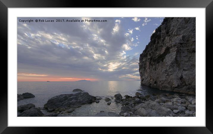 Sunset over Ischia island Framed Mounted Print by Rob Lucas