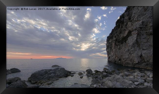 Sunset over Ischia island Framed Print by Rob Lucas