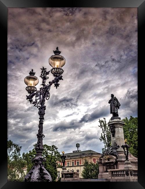Old Town Street Light, Warsaw, Poland Framed Print by Mark Llewellyn