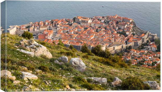 Dubrovnik old town from the hillside Canvas Print by Jason Wells