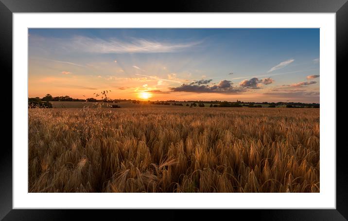 Sunset at Battisford Framed Mounted Print by Nick Rowland