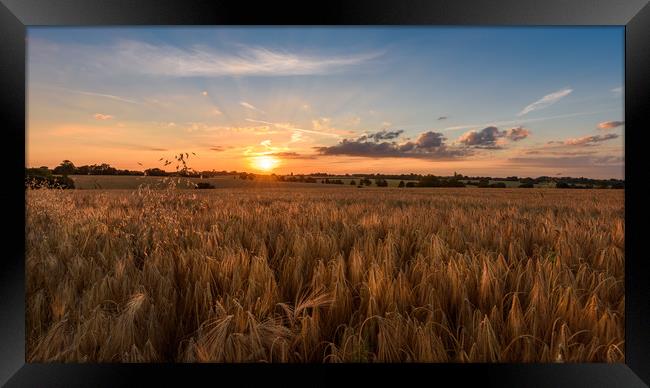 Sunset at Battisford Framed Print by Nick Rowland