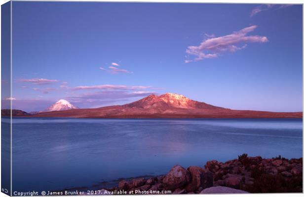 Twilight Over Lauca National Park Chile Canvas Print by James Brunker