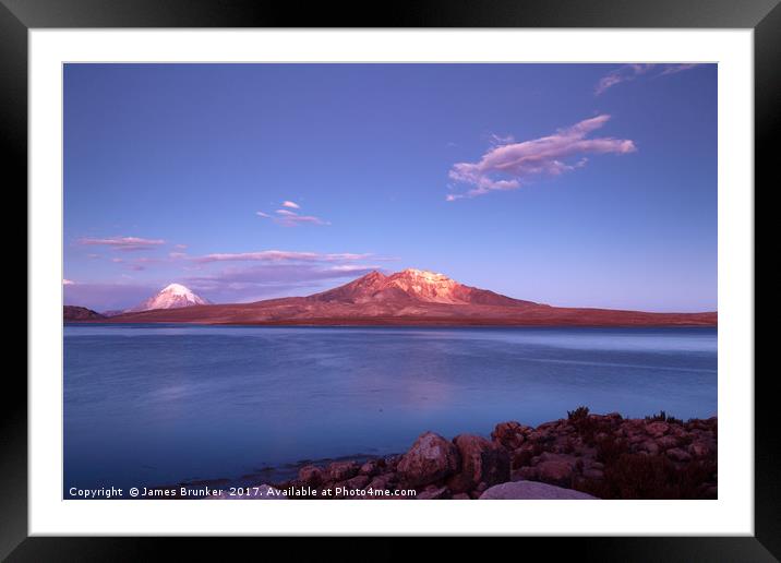 Twilight Over Lauca National Park Chile Framed Mounted Print by James Brunker