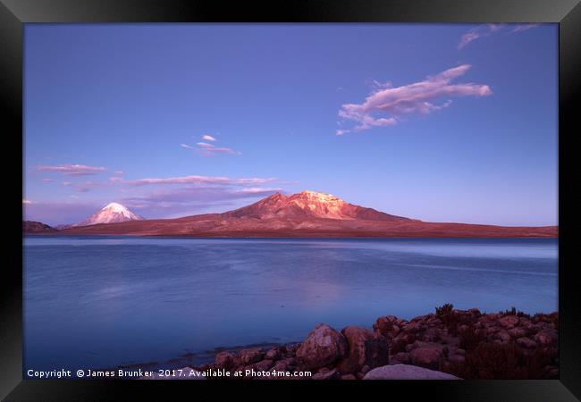 Twilight Over Lauca National Park Chile Framed Print by James Brunker