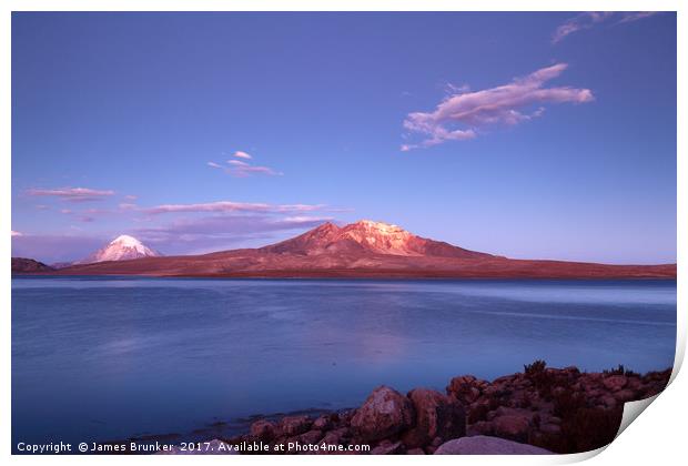 Twilight Over Lauca National Park Chile Print by James Brunker