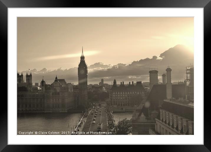 Westminster Bridge Framed Mounted Print by Claire Colston