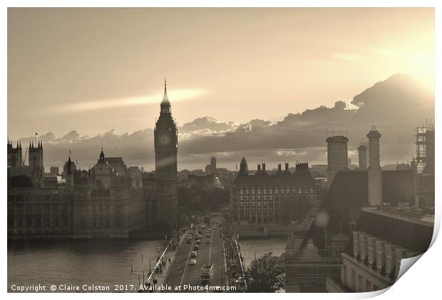 Westminster Bridge Print by Claire Colston