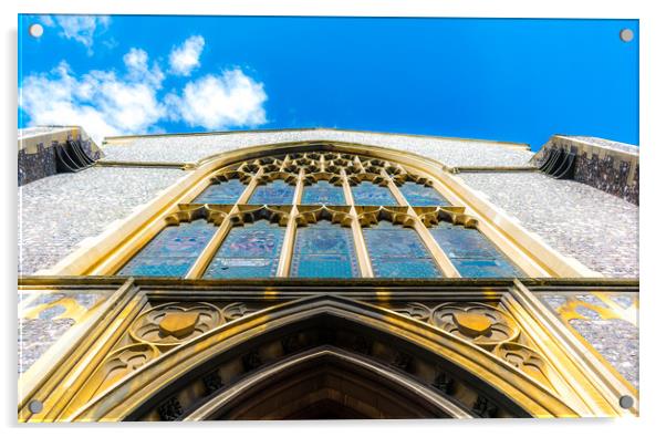 looking up to church Acrylic by james dorrington
