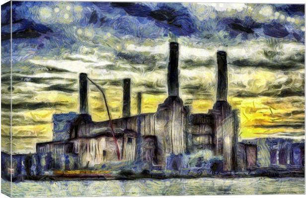 Battersea Power Station London Art Canvas Print by David Pyatt