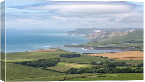 The view from Swyre Head in Purbeck. Canvas Print by Mark Godden