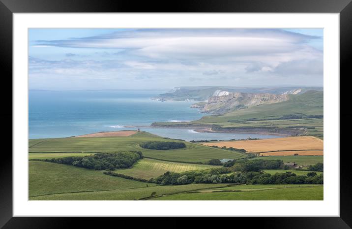 The view from Swyre Head in Purbeck. Framed Mounted Print by Mark Godden