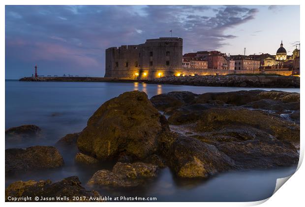 Long exposure of St John’s Fortress Print by Jason Wells