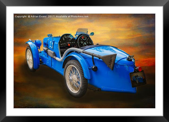 MG Sports Car Framed Mounted Print by Adrian Evans
