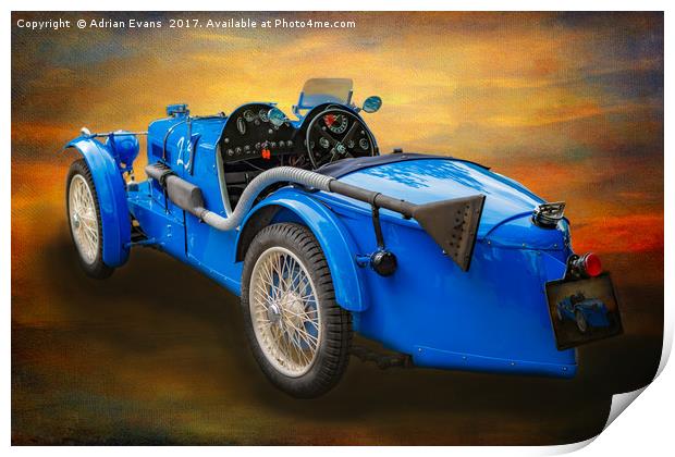 MG Sports Car Print by Adrian Evans
