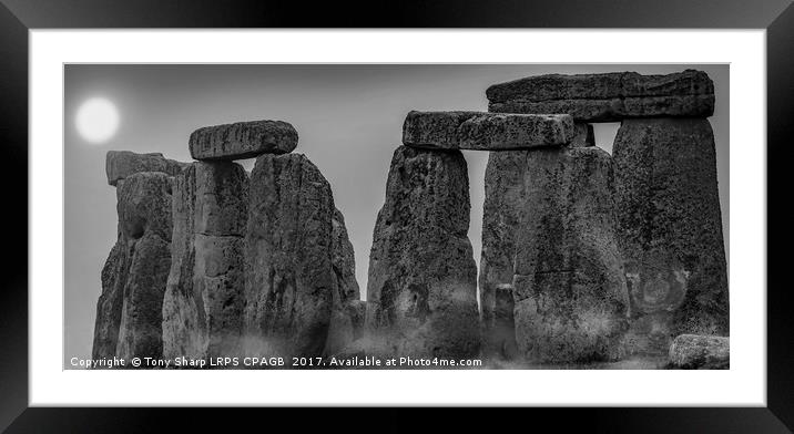 STONEHENGE IN THE MIST Framed Mounted Print by Tony Sharp LRPS CPAGB