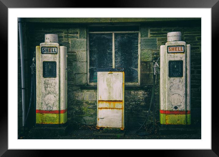 the old petrol station  Framed Mounted Print by Andrew chittock