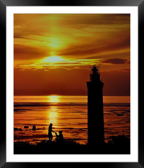 romantic sunset Framed Mounted Print by sue davies