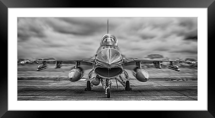Mono Falcon Nose On Framed Mounted Print by Gareth Burge Photography