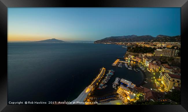 Sorrento Twylight  Framed Print by Rob Hawkins