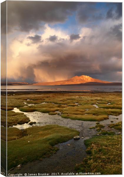 Spectacular Skies over the Andean Altiplano Chile Canvas Print by James Brunker