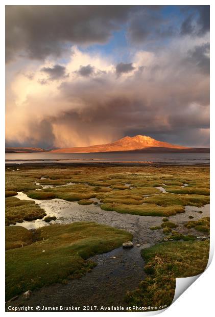 Spectacular Skies over the Andean Altiplano Chile Print by James Brunker