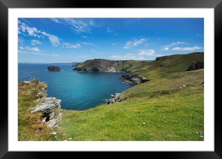 Barras Nose to Willapark Cornwall Framed Mounted Print by Eddie John