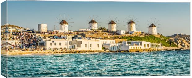 The Windmills of Mykonos Canvas Print by Naylor's Photography