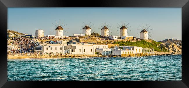 The Windmills of Mykonos Framed Print by Naylor's Photography