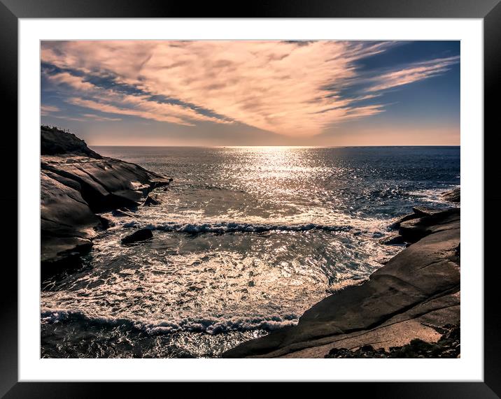 Sea rolling in at Costa Adeje Framed Mounted Print by Naylor's Photography